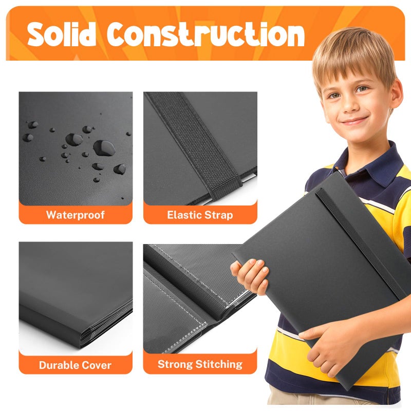 PUPTILY Card Binder  9 Pocket Trading Card Album Folder 20 Pages  360 Card Capacity Sports Card Binder  Premium Card Binders Compatible with MTG  TCG  Baseball Cards (Black) - Image 3